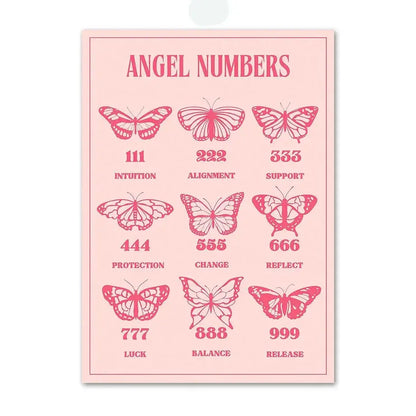 Minimalist pink angel number framed art set bedroom gallery wall art
