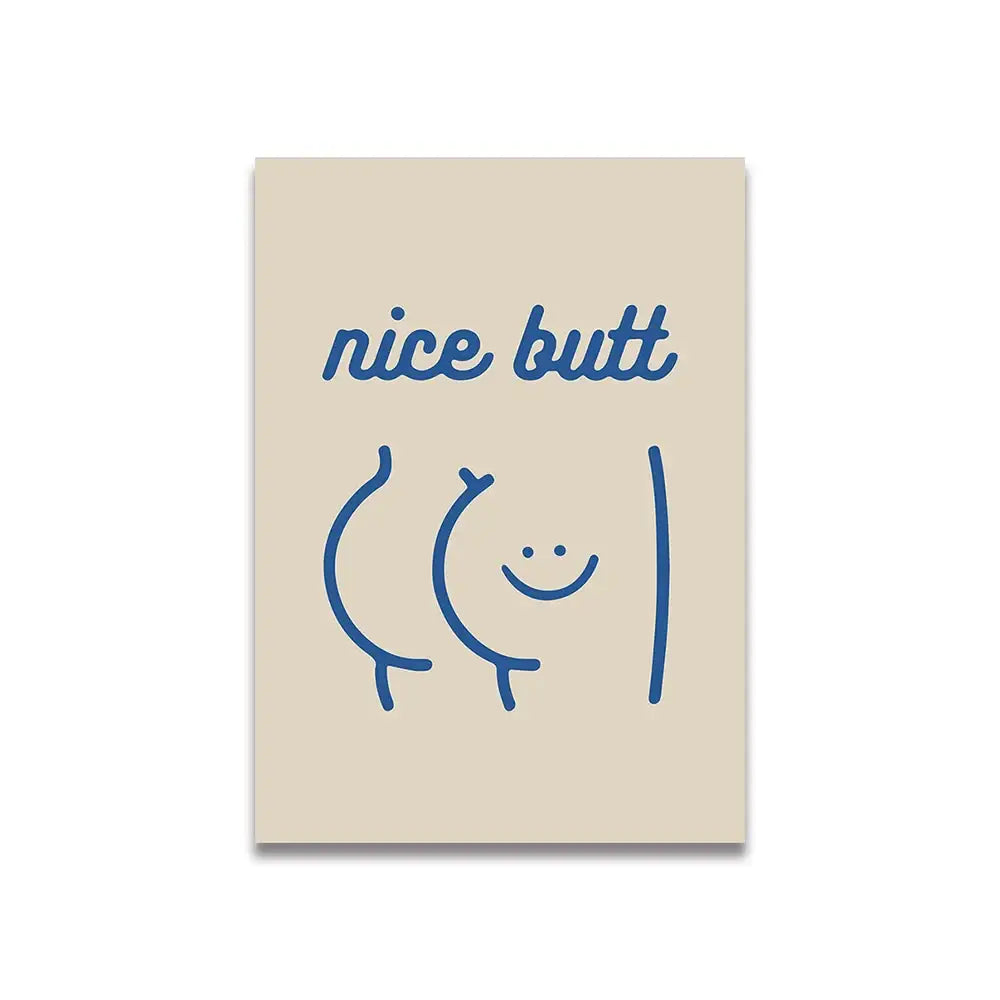 Modern ciao bella pink cartoon print canvas – bedroom wall art