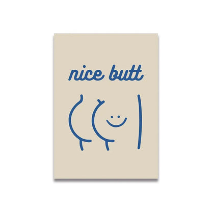 Modern ciao bella pink cartoon print canvas – bedroom wall art