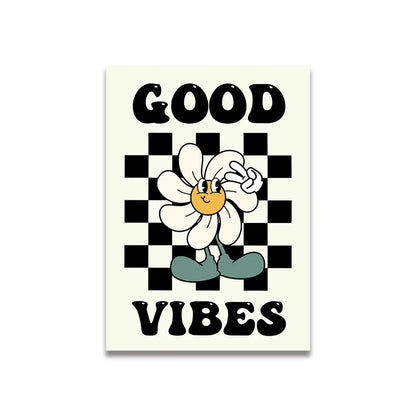 Modern ciao bella pink cartoon print canvas – bedroom wall art