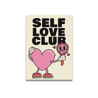 Modern ciao bella pink cartoon print canvas – bedroom wall art