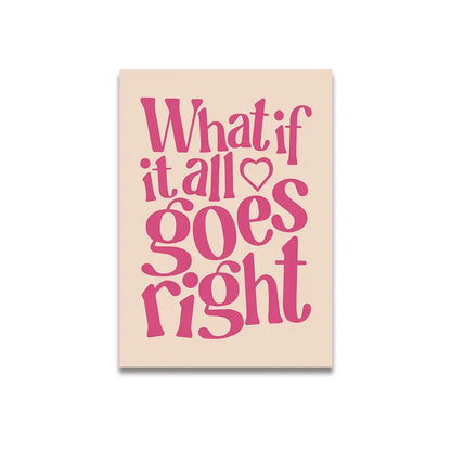 Modern ciao bella pink cartoon print canvas – bedroom wall art