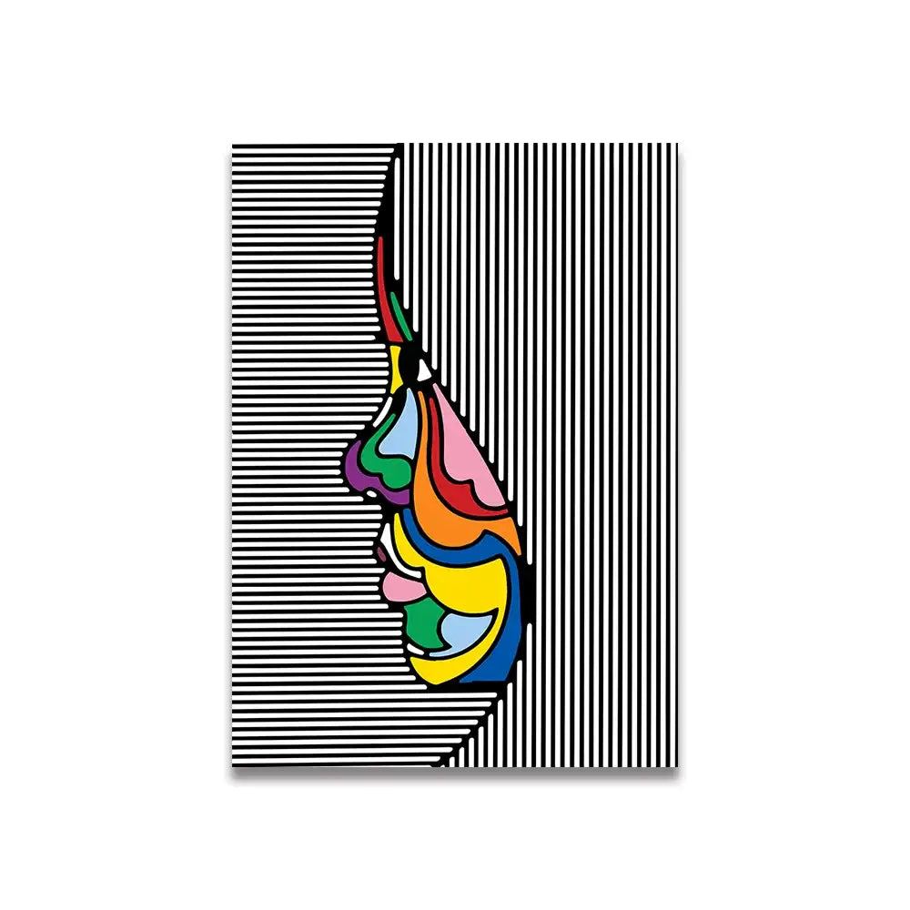 Modern ciao bella pink cartoon print canvas – bedroom wall art