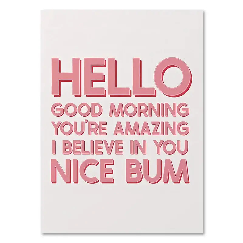 Funny pink quote art poster set bedroom motivational wall decor