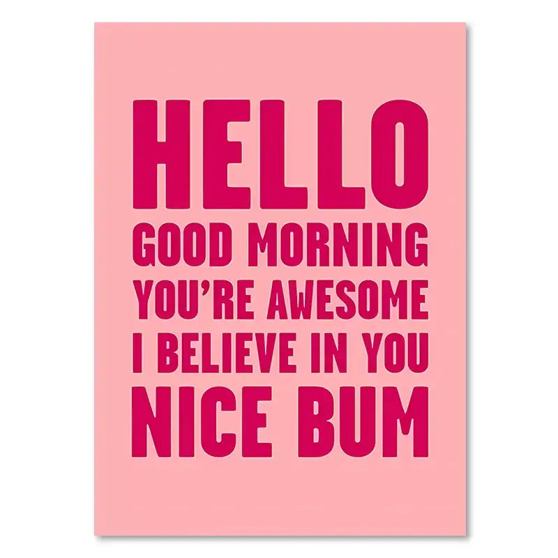 Funny pink quote art poster set bedroom motivational wall decor