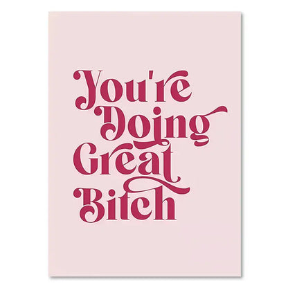 Funny pink quote art poster set bedroom motivational wall decor