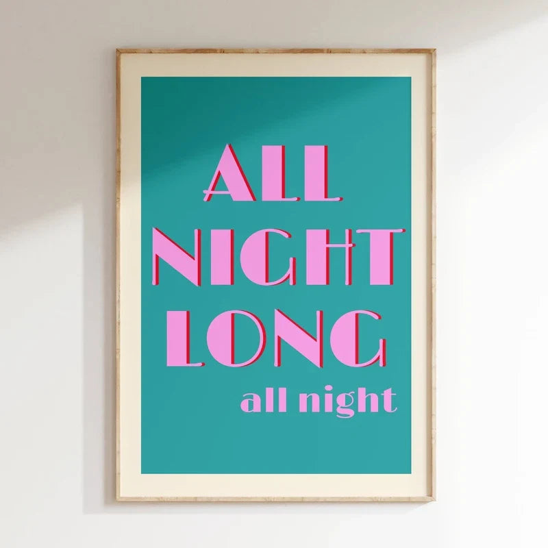 DecorBites™ Pink Music Lyrics Wall Art Canvas