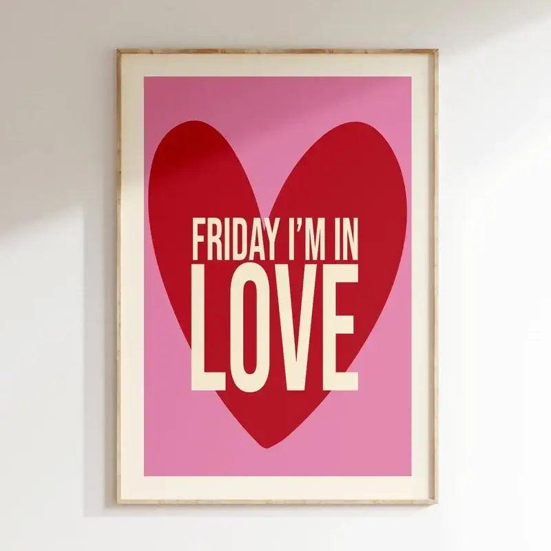 Modern red and white love music wall art canvas bedroom poster