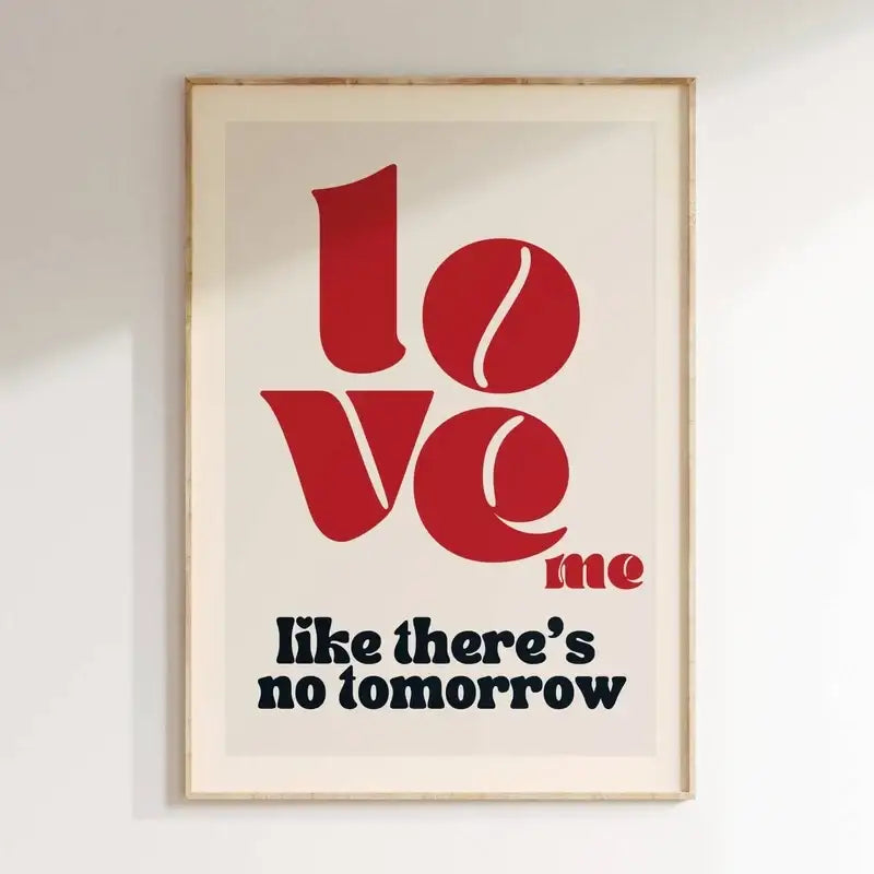 Modern red and white love music wall art canvas bedroom poster