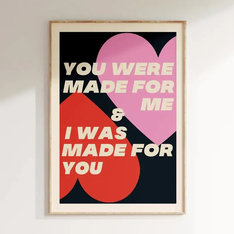 Modern red and white love music wall art canvas bedroom poster
