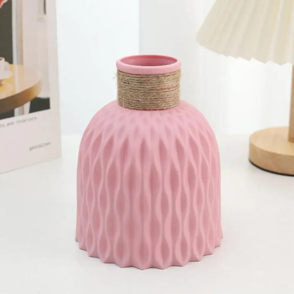 Textured pastel ceramic flower arrangement vase set living room decor