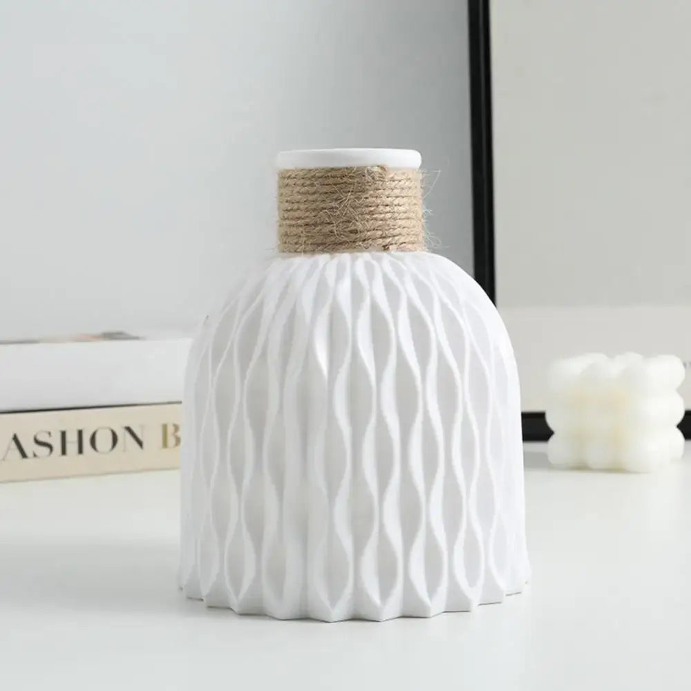 Textured pastel ceramic flower arrangement vase set living room decor