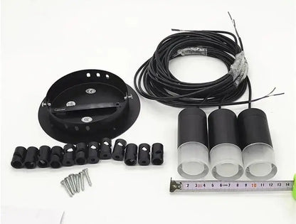 Modern black plug-in hanging lights bedroom cylindrical pendants