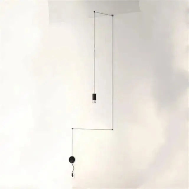 Modern black plug-in hanging lights bedroom cylindrical pendants
