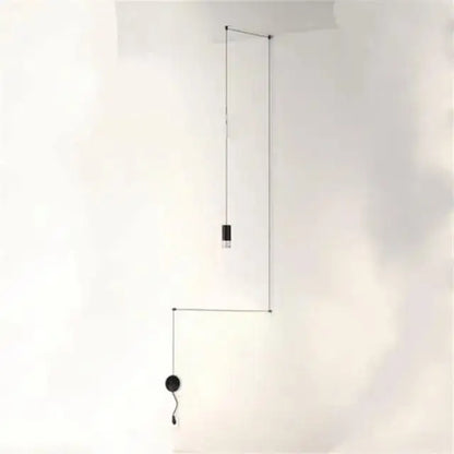 Modern black plug-in hanging lights bedroom cylindrical pendants