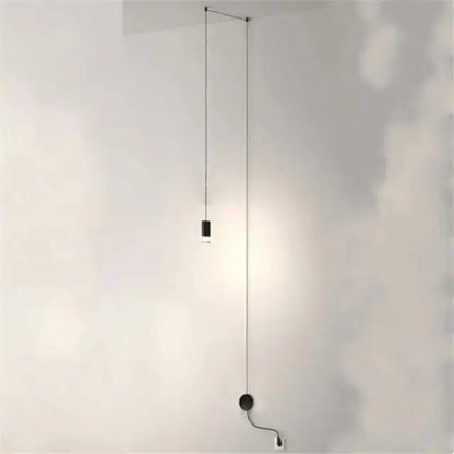 Modern black plug-in hanging lights bedroom cylindrical pendants