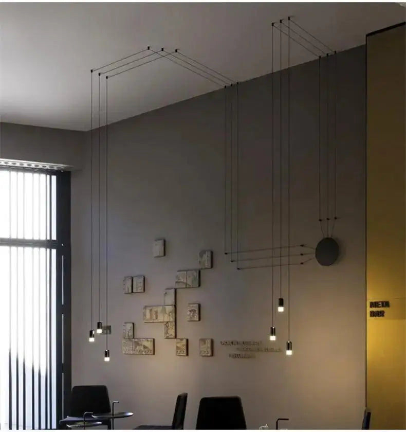 Modern black plug-in hanging lights bedroom cylindrical pendants