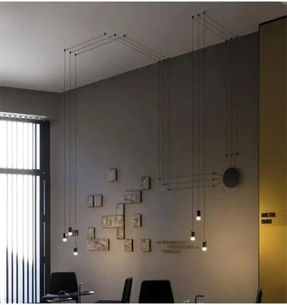 Modern black plug-in hanging lights bedroom cylindrical pendants