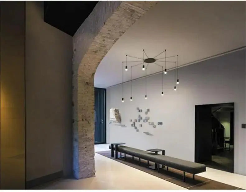 Modern black plug-in hanging lights bedroom cylindrical pendants