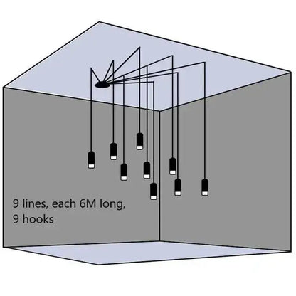 Modern black plug-in hanging lights bedroom cylindrical pendants