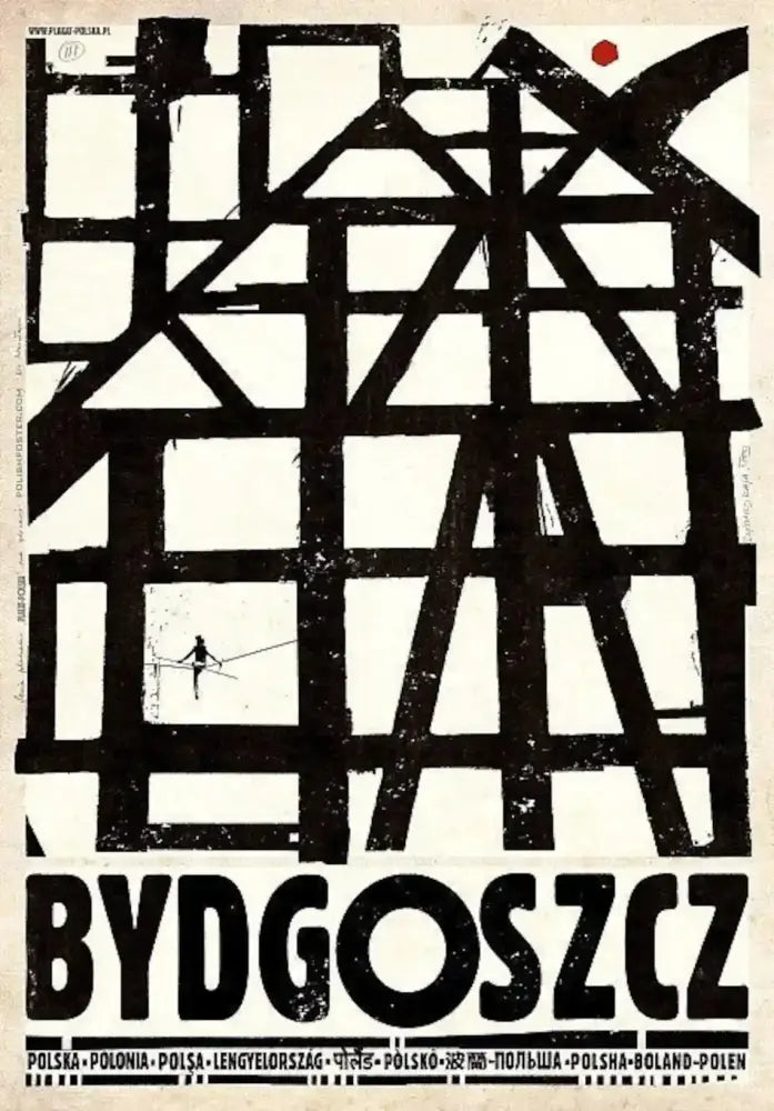 Vintage poland city śnieżka moon canvas wall art living room decor