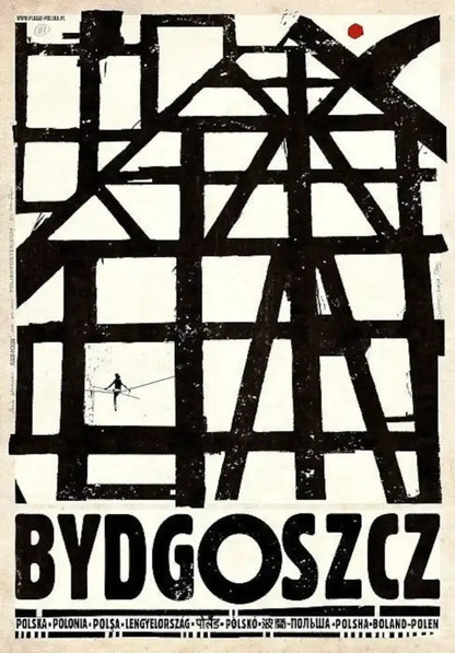 Vintage poland city śnieżka moon canvas wall art living room decor