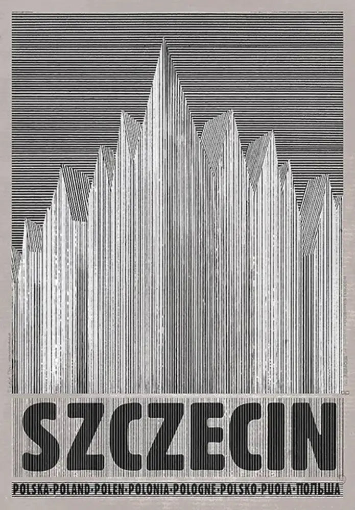 Vintage poland city śnieżka moon canvas wall art living room decor