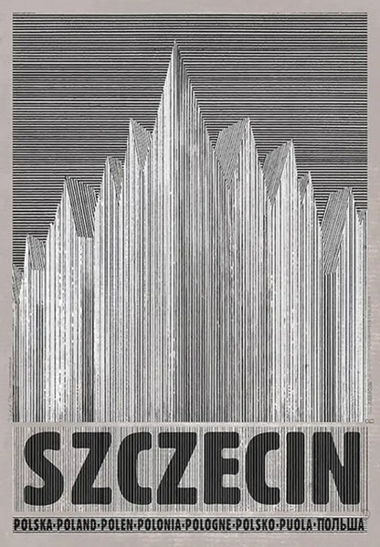 Vintage poland city śnieżka moon canvas wall art living room decor