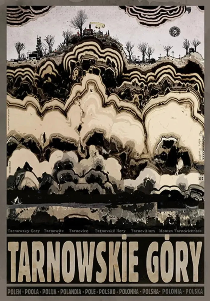 Vintage tarnowskie gory poland city poster living room canvas art