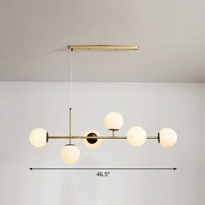 Postmodern black 6-light glass globe chandelier dining room e26 e27 light