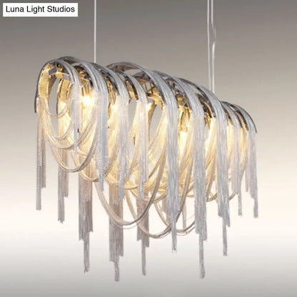 Postmodern gold aluminum tassel pendant lighting dining room ceiling light