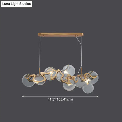 Postmodern gold and glass circle pendant light for dining room