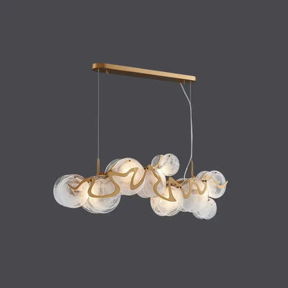Postmodern gold and glass circle pendant light for dining room
