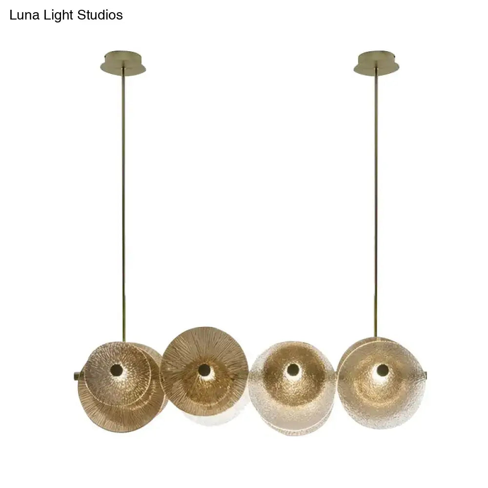 Postmodern gold glass island pendant 4 light dining room 110v 120v