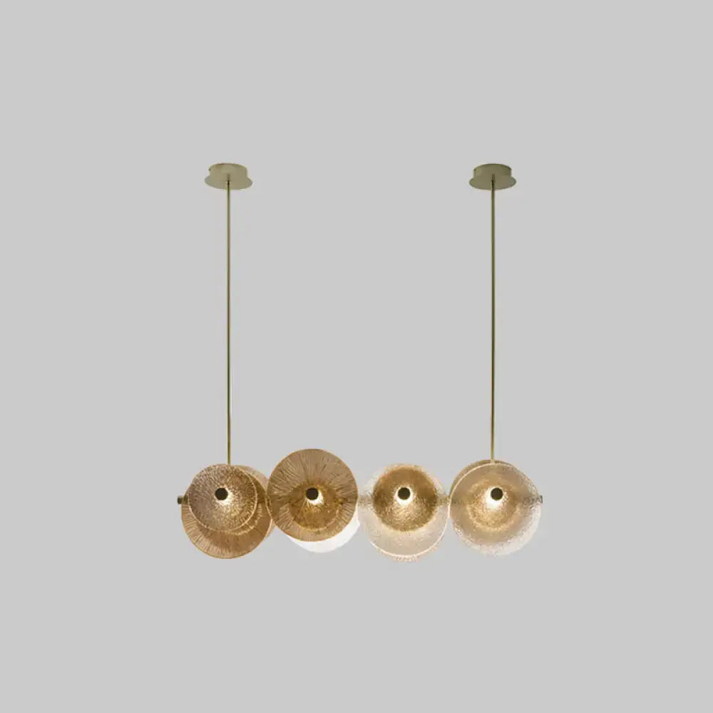 Postmodern gold glass island pendant 4 light dining room 110v 120v