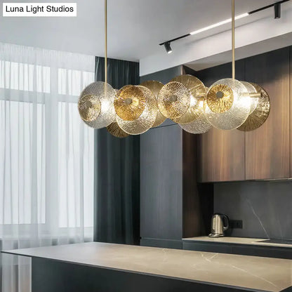 Postmodern gold glass island pendant 4 light dining room 110v 120v