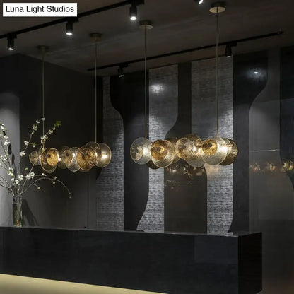 Postmodern gold glass island pendant 4 light dining room 110v 120v