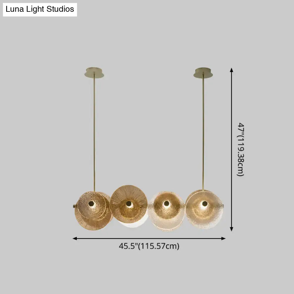 Postmodern gold glass island pendant 4 light dining room 110v 120v