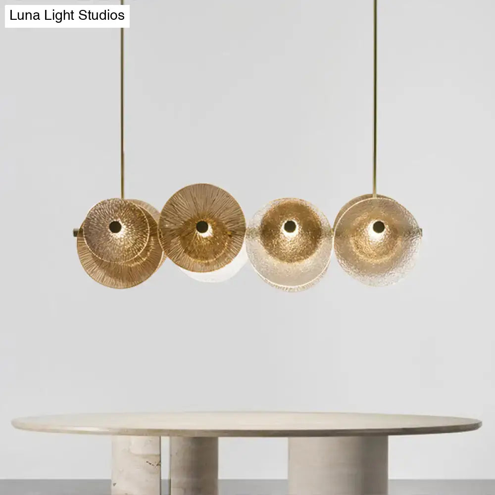 Postmodern gold glass island pendant 4 light dining room 110v 120v
