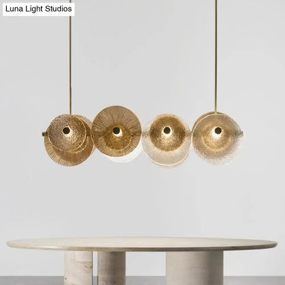 Postmodern gold glass island pendant 4 light dining room 110v 120v