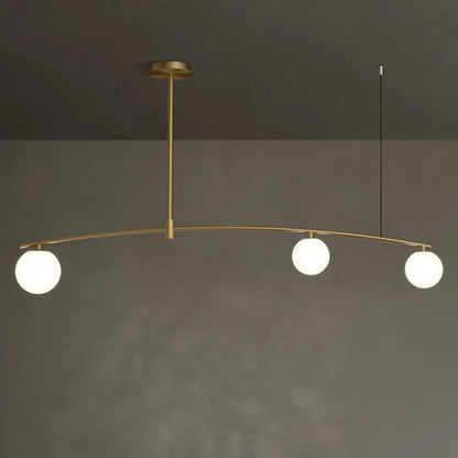 Postmodern gold pendant light with frosted white glass dining room