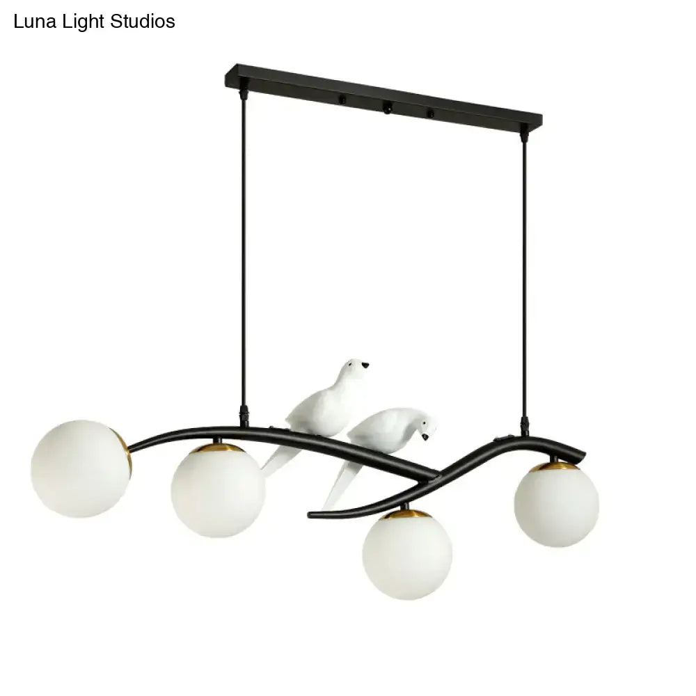 Postmodern black tree branch hanging light dining room bird chandelier