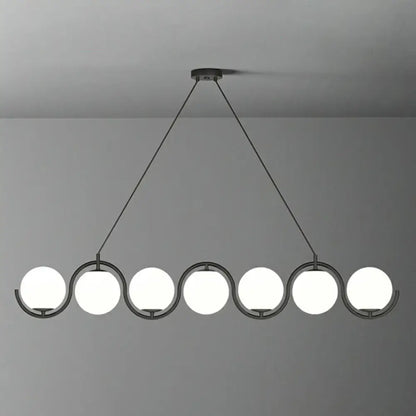 Modern brass glass shade hanging lamp for kitchen island