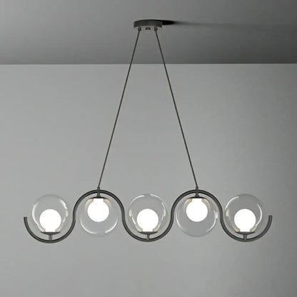 Modern brass glass shade hanging lamp for kitchen island