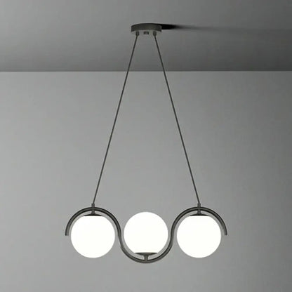 Modern brass glass shade hanging lamp for kitchen island