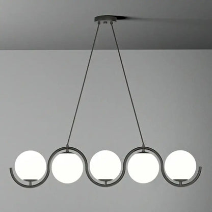 Modern brass glass shade hanging lamp for kitchen island