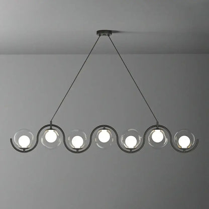 Modern brass glass shade hanging lamp for kitchen island