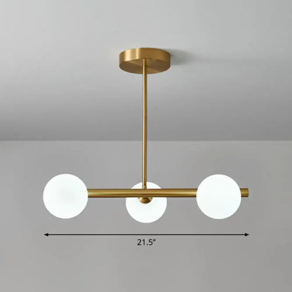 Postmodern brass linear island lamp dining room glass pendant light