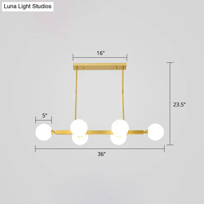 Postmodern black opaline glass molecular island light dining room