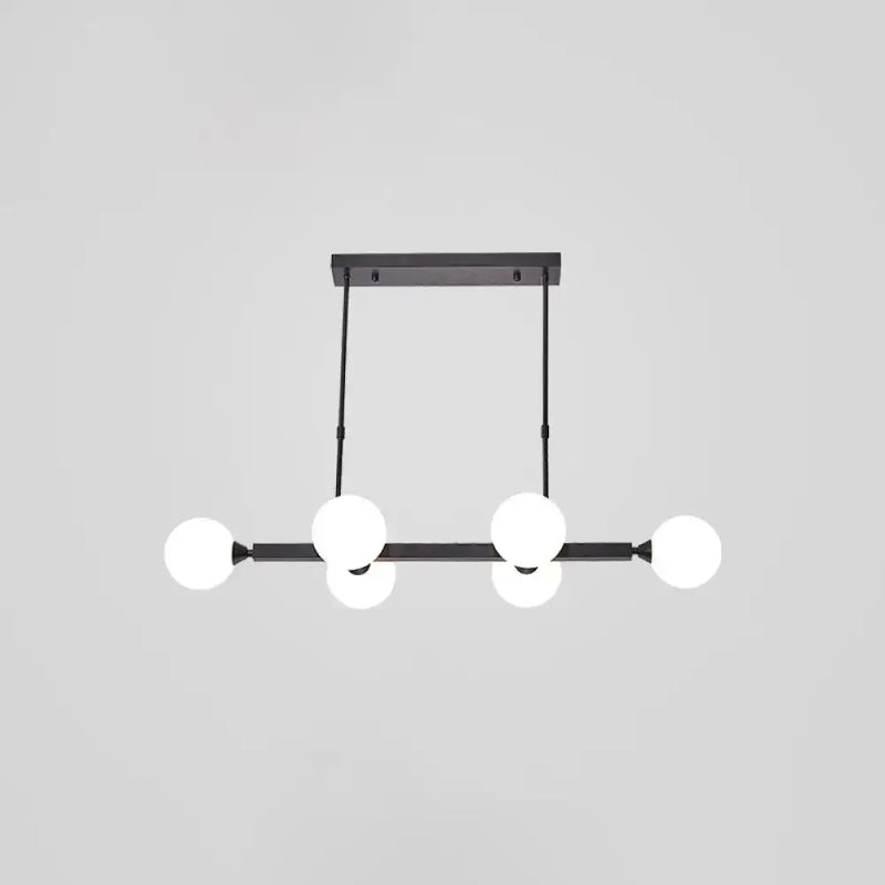 Postmodern black opaline glass molecular island light dining room